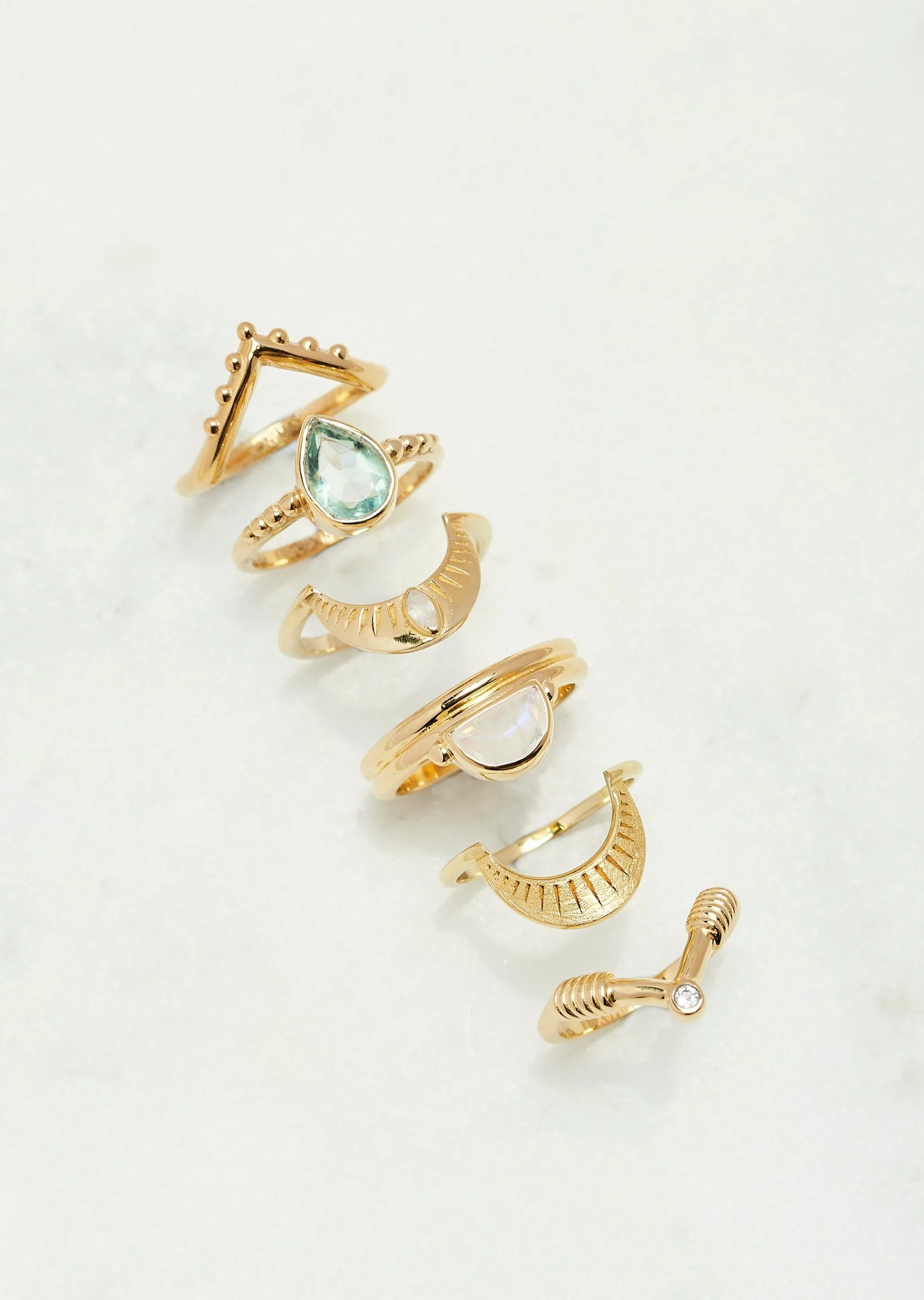 Amie Moonstone Silver Stacker - Image 3