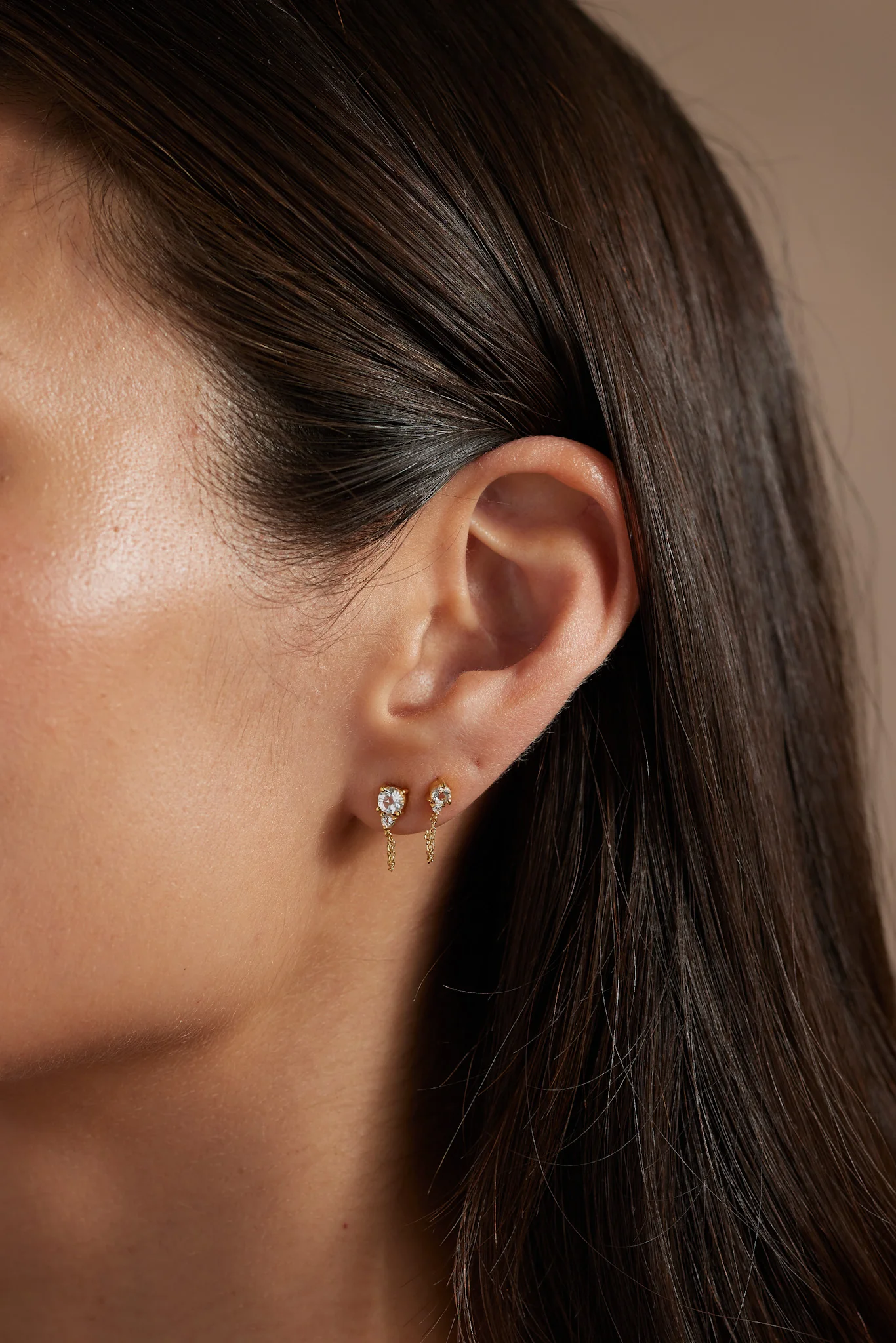 April Ombre Topaz Birthstone Gold Stud - Image 4