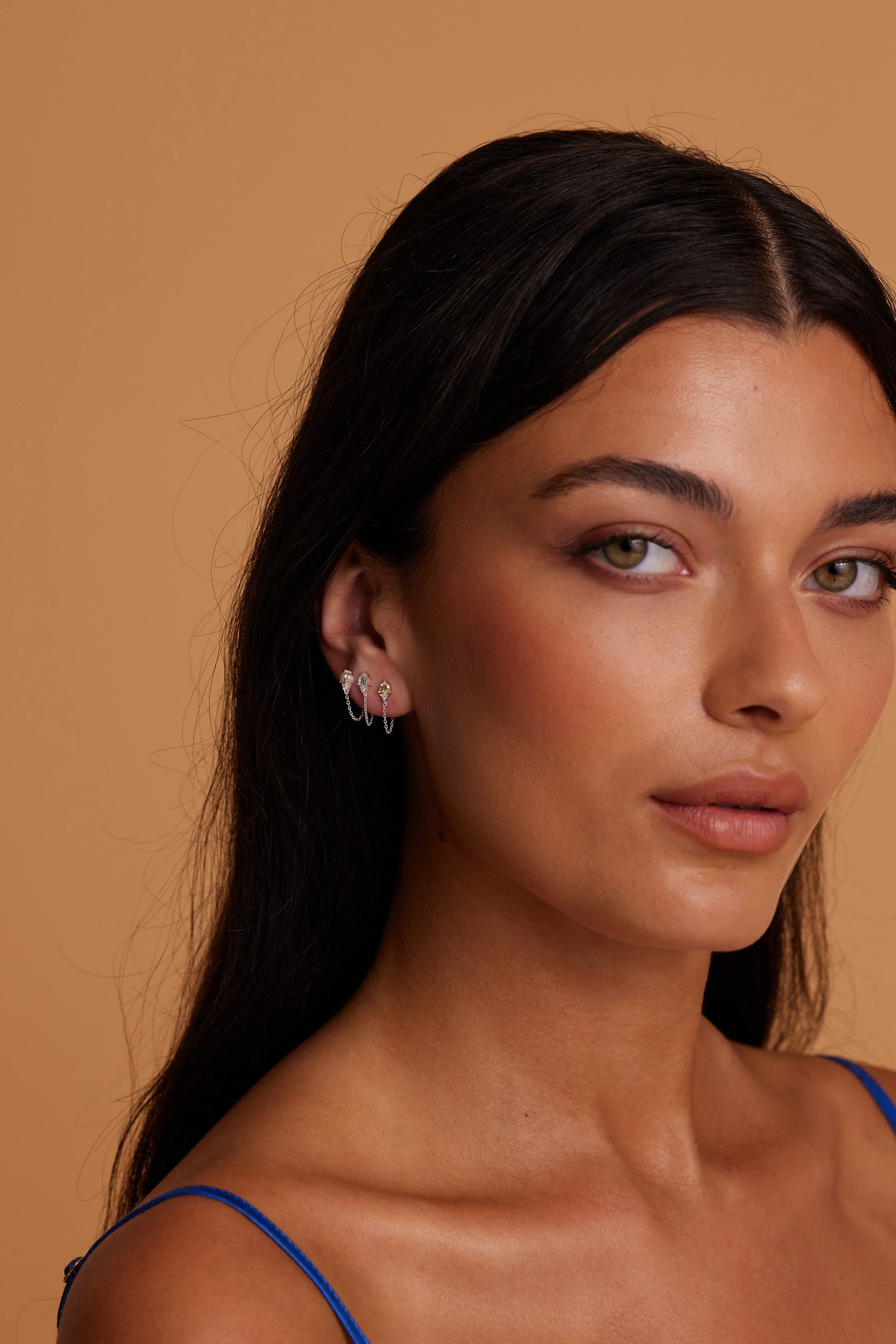 April Topaz Birthstone Silver Stud - Image 3