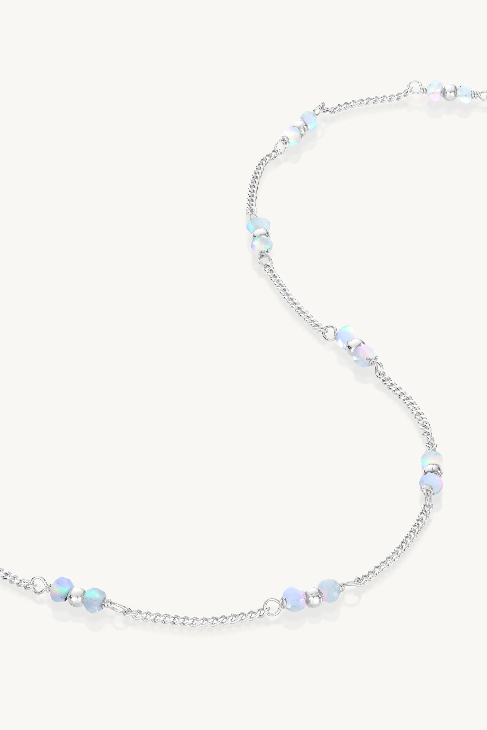 Beaded Moonstone Silver Necklace - Image 4