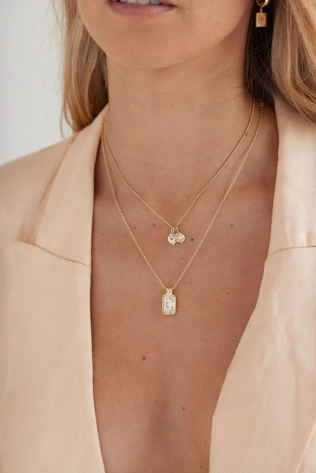 June Pearl Gold Birthstone Necklace Charm - Image 4