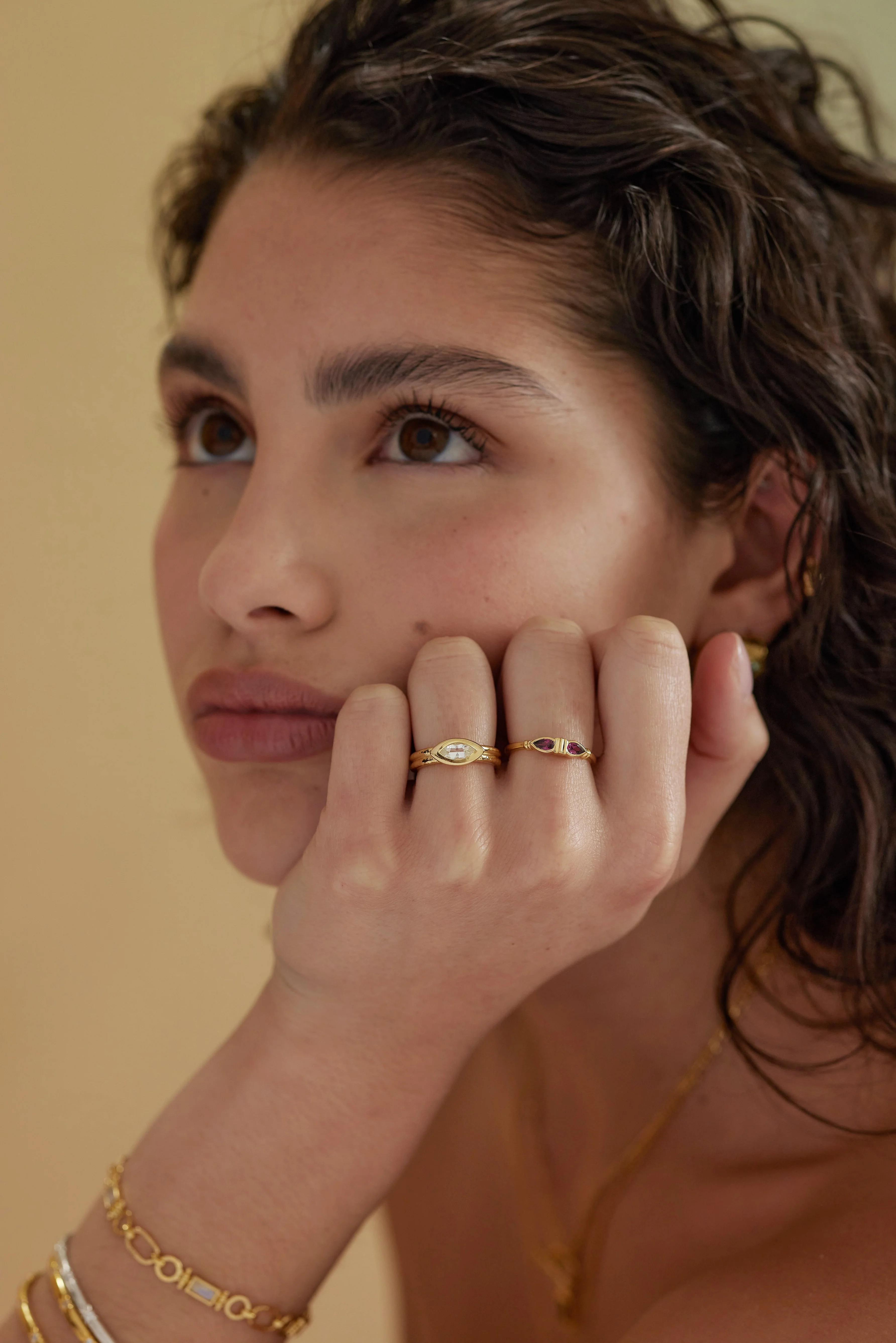 Amara Marquise Topaz Gold Ring - Image 3