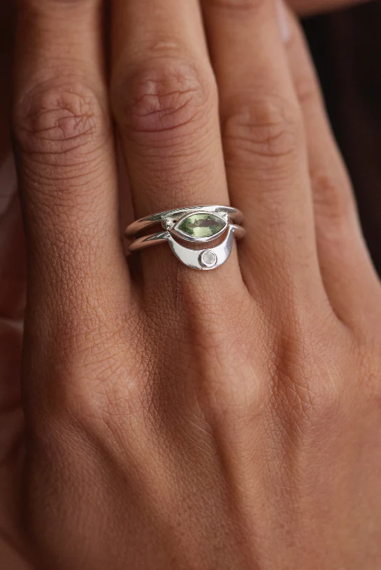 Nyra Marquise Apatite Silver Stacker - Image 3